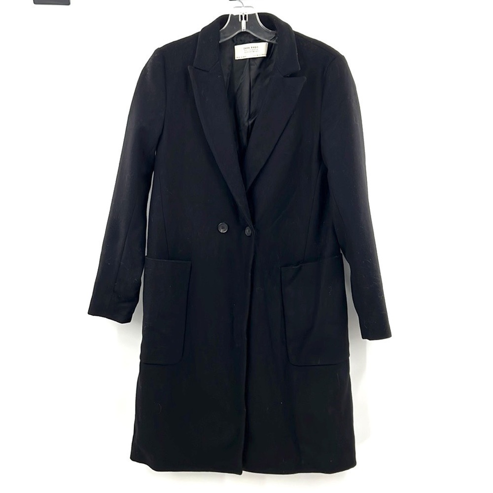 Zara black coat size M double breasted mens